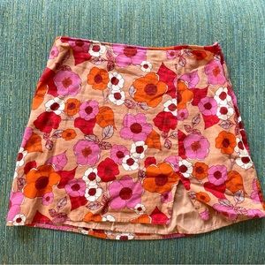 UO Rosie Notched Pelmet Floral Mini Skirt | Size S